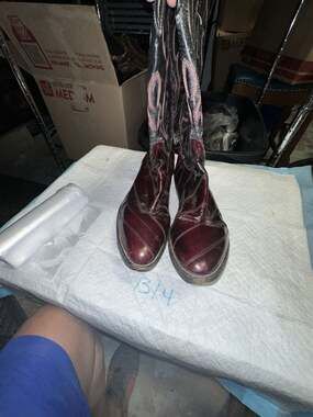 Circle G Men's Western Cowboy Boots Size 10.5D Burgundy Black Leather